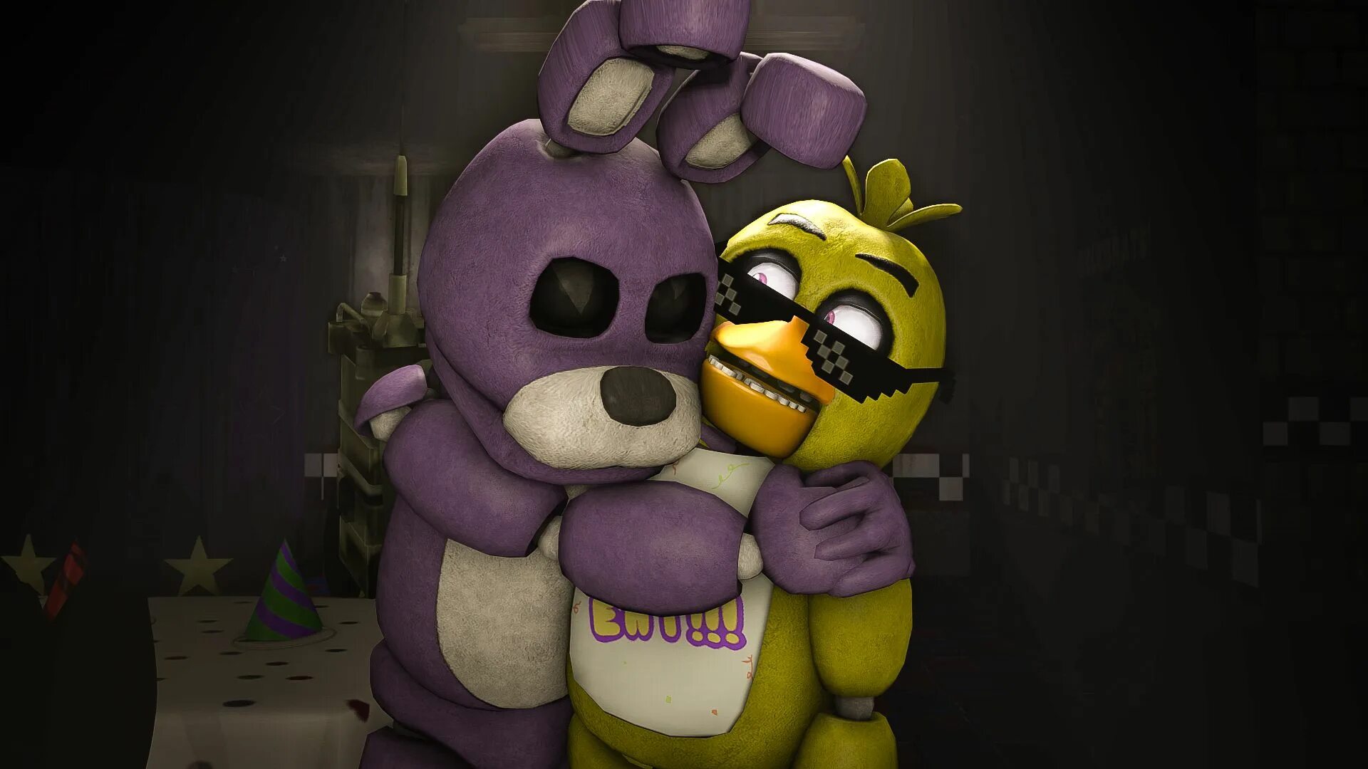 Fnaf 1 nights. FNAF 1 Бонни и чика. Бонни SFM FNAF 1. Чика и Бонни ФНАФ 1. Чика и Бонни из ФНАФ.