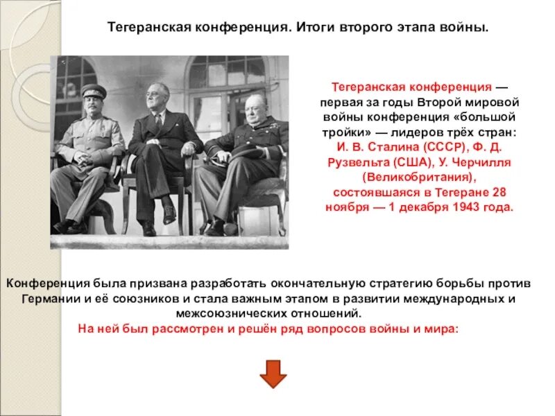 Конференция дата. Итоги Тегеранской конференции 1943. 2 Мировая война Тегеранская конференция. Тегеранская конференция 1943 решения. Тегеранская конференция 1943 года кратко итоги.