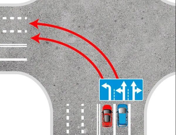 В какую полосу поворачивать при повороте. Поворот налево 2 полосы т образный перекресток. Поворот налево с двухполосной дороги. Поворот с двух полос налево в три полосы. При повороте налево с двух полос.