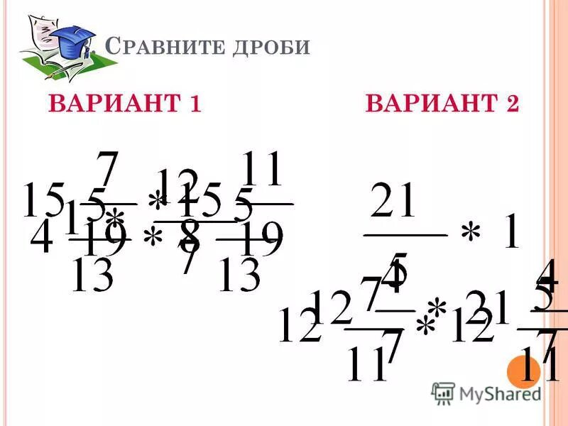 Как узнать какая дробь наименьшая. Сравнить дроби варианты. Тема сравнение сложение и вычитание дробей вариант 2. Сравните дроби вариант 3. Обыкновенные дроби.