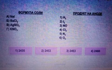 Установите соответствие между солью и продуктом образующимся