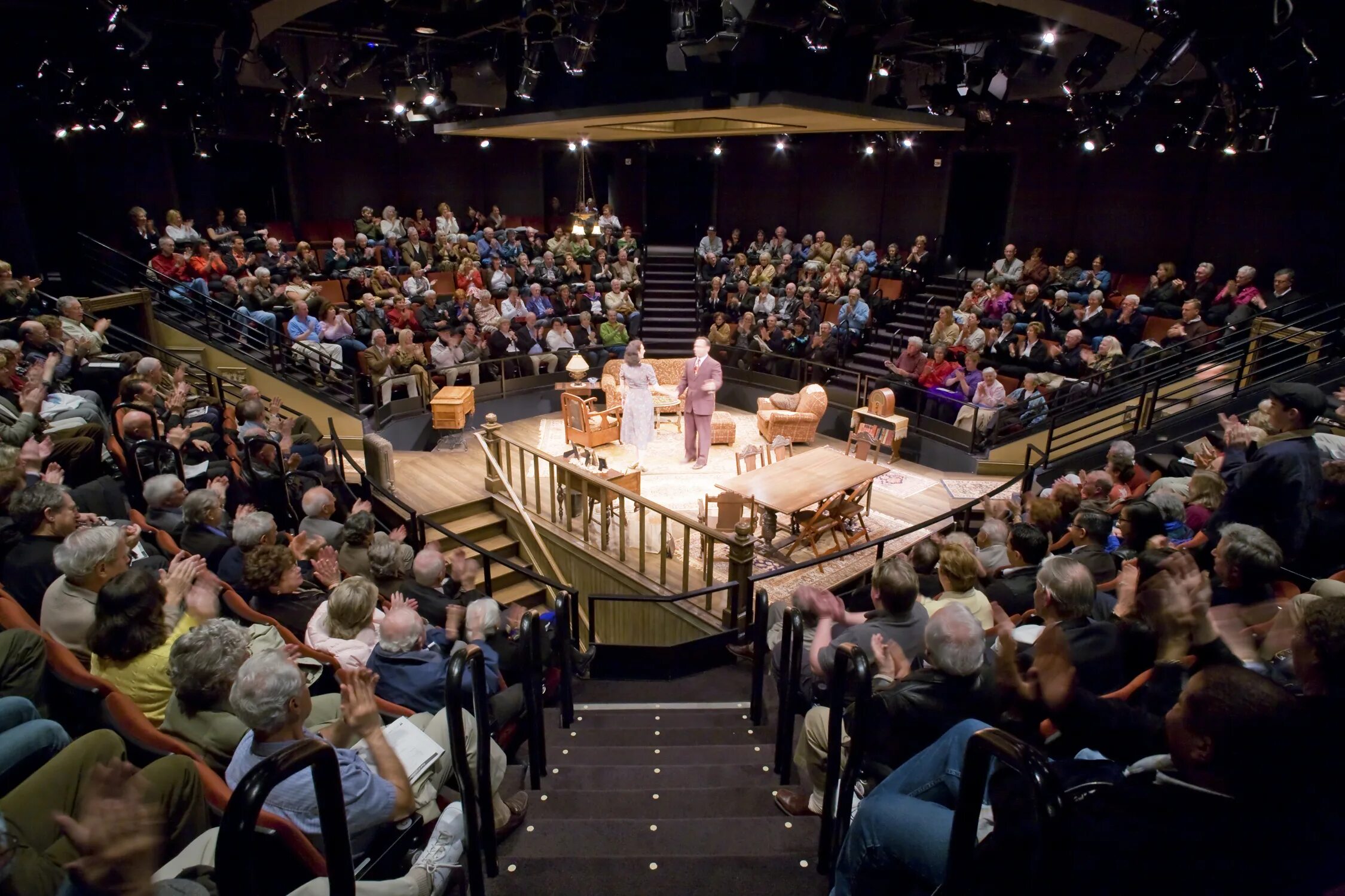 Audience at the Theater. Winsdоr Royal Theatre Seats on the Stage Hamplet Play. Thrill audience in the Theatre. Audience Seating.