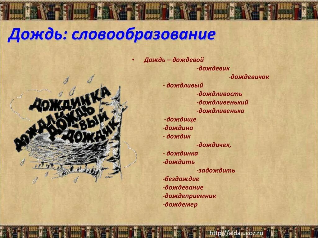 Лексическое слово дождь. Энциклопедия одного слова проект 5 класс русский язык. Энциклопедия одного слова презентация. Дождик словарное слово или нет. Дождина какой род.