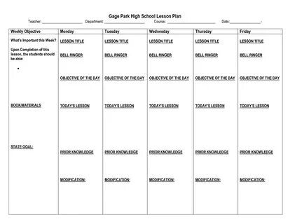 Lesson plan school