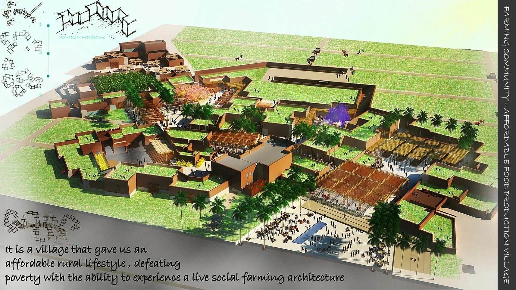 Village community. Zrobim Architecture план. A Farming community. Social Farm scheme.