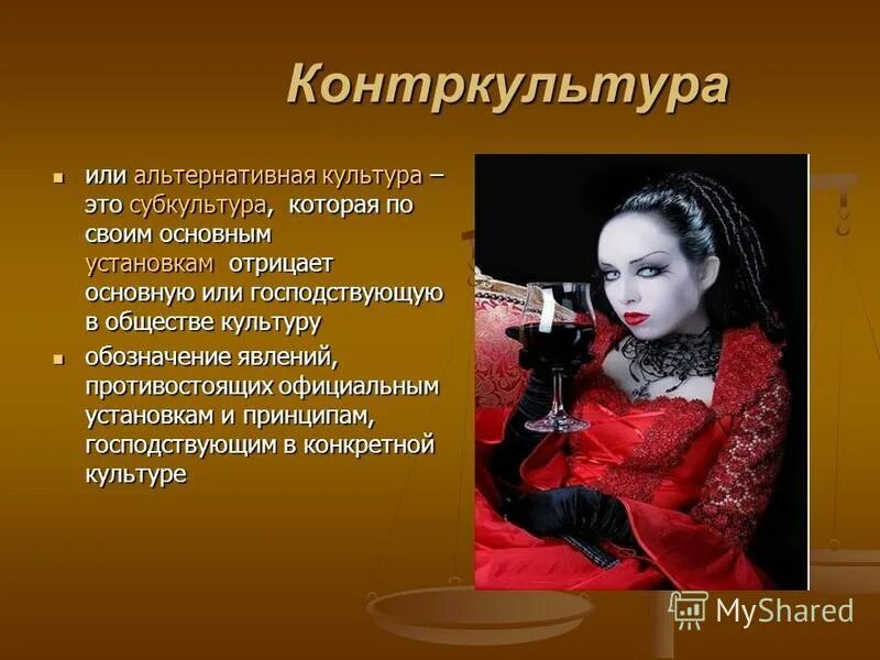 признаки контркультуры.