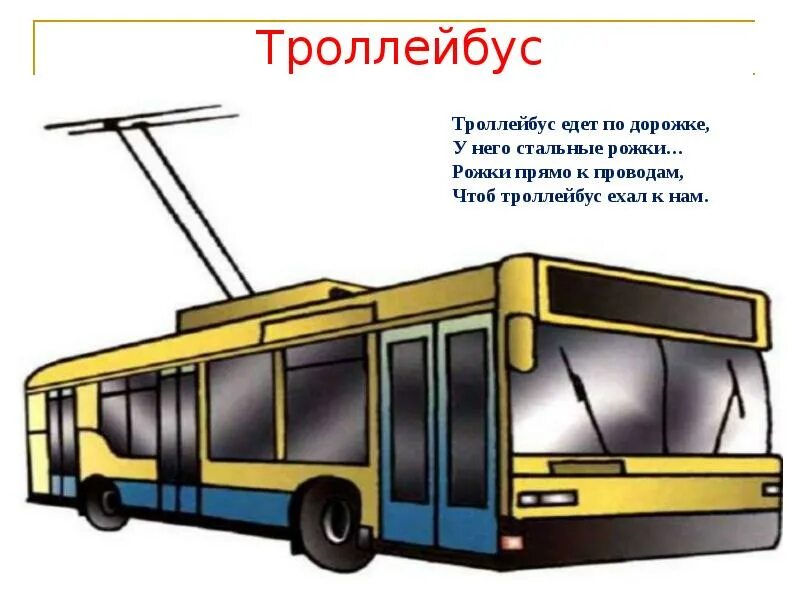 В чем суть троллейбуса. Троллейбус. Картинки троллейбус для дошкольников. Троллейбус рисунок. Троллейбус на белом фоне.