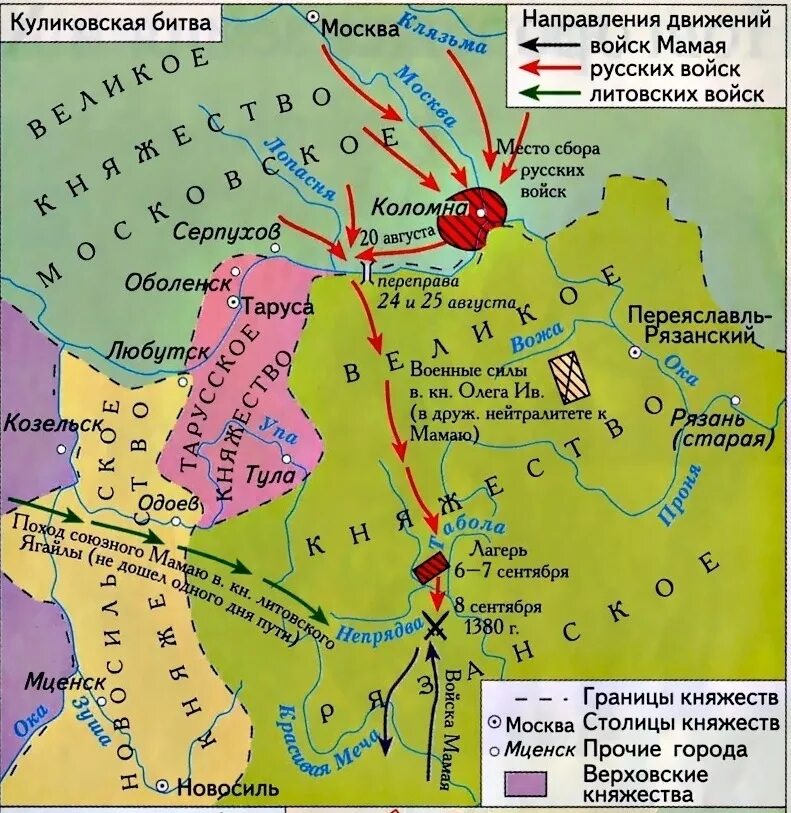 Окружение русских войск. Поход Дмитрия Донского в 1380. Карта Куликовской битвы 1380 г. Ягайло Куликовская битва карта.