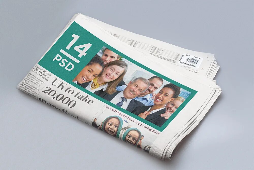 Газета мокап. Газета PSD. Newspaper Mockup PSD.