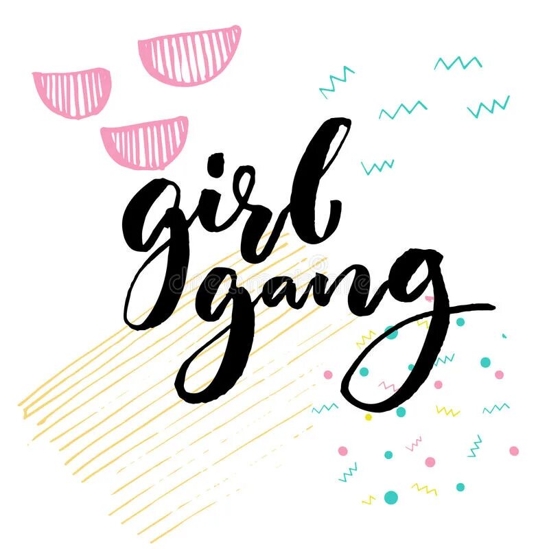 Girl lettering. Girl gang бренд одежды.
