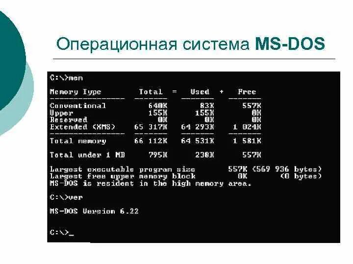 Дос расшифровка. Система МС дос. ОС МС дос Интерфейс. Операционной системой dos. Оперативная система дос.