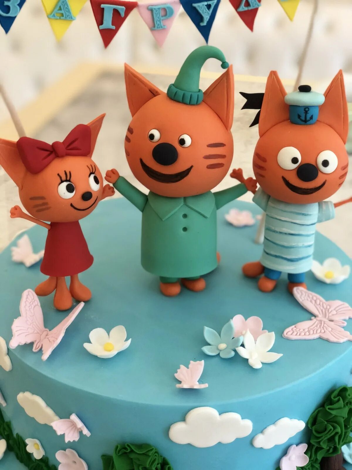 Торт три кота для девочки 3 года