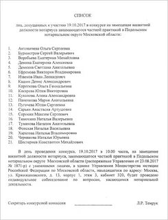 Перечень лиц допущенных к персональным данным