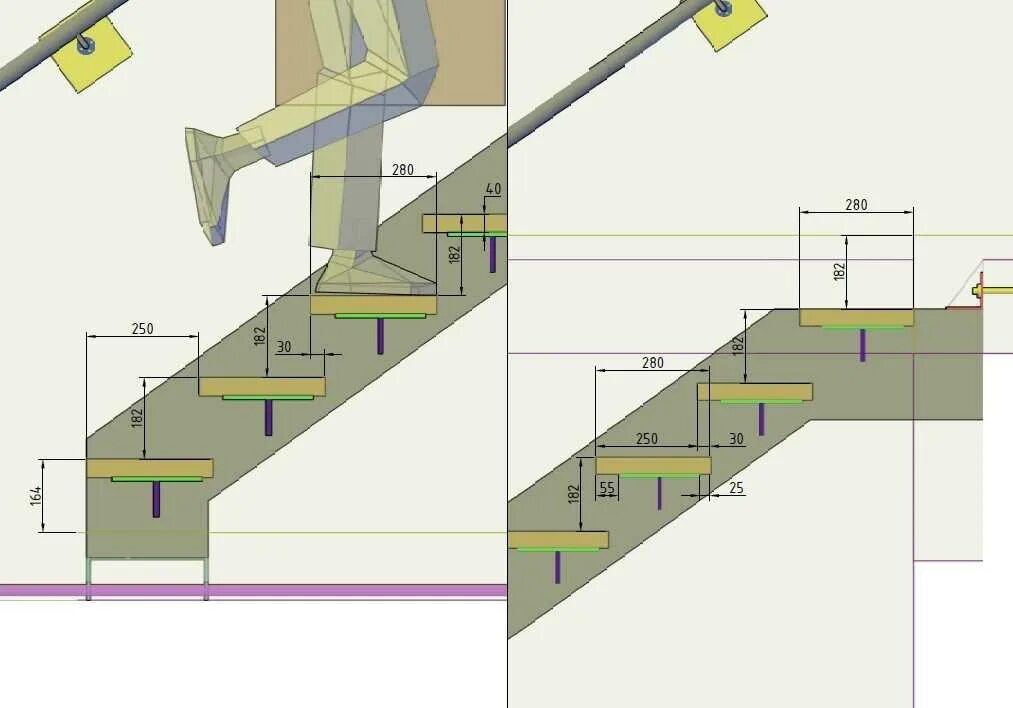 Консольная лестница конструкция чертёж крепление к стене. Косоур из профильной трубы 100х50 чертеж. Косоур лестницы из швеллера чертеж. Чертеж каркаса консольной лестницы с.