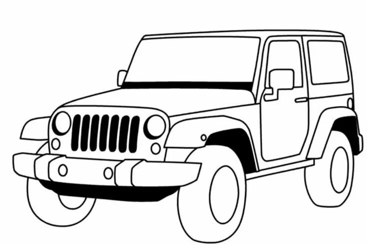 Внедорожник раскраска для детей распечатать Jeep Liberty, Wrangler, Commander and Grand Cherokee Coloring Pages