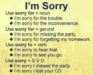 Глагол sorry