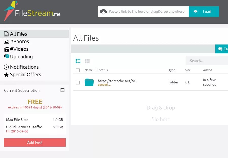 Обзор me. FILESTREAM. File to Stream. Drop files here. Torcache.