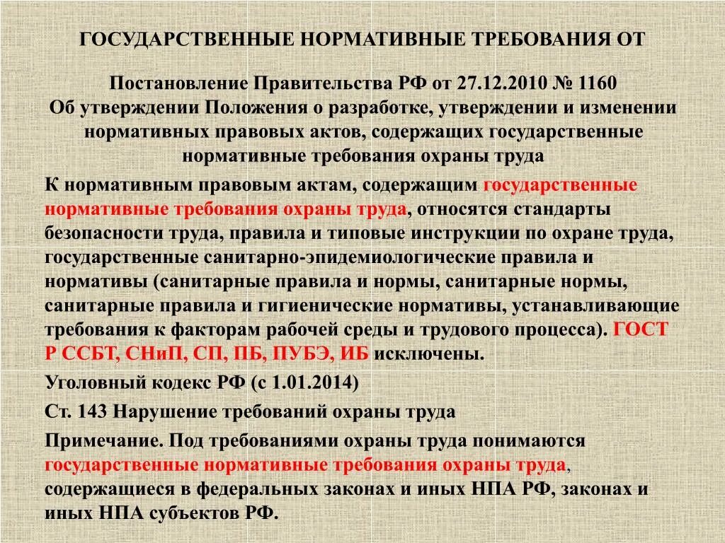 Нормативные изменения. Государственные нормативные требования от. Государственные нормативные требования охраны труда утверждаются. Государство нормативные требования охраны труда утверждаются. Постановление правительства 1160 по охране труда.