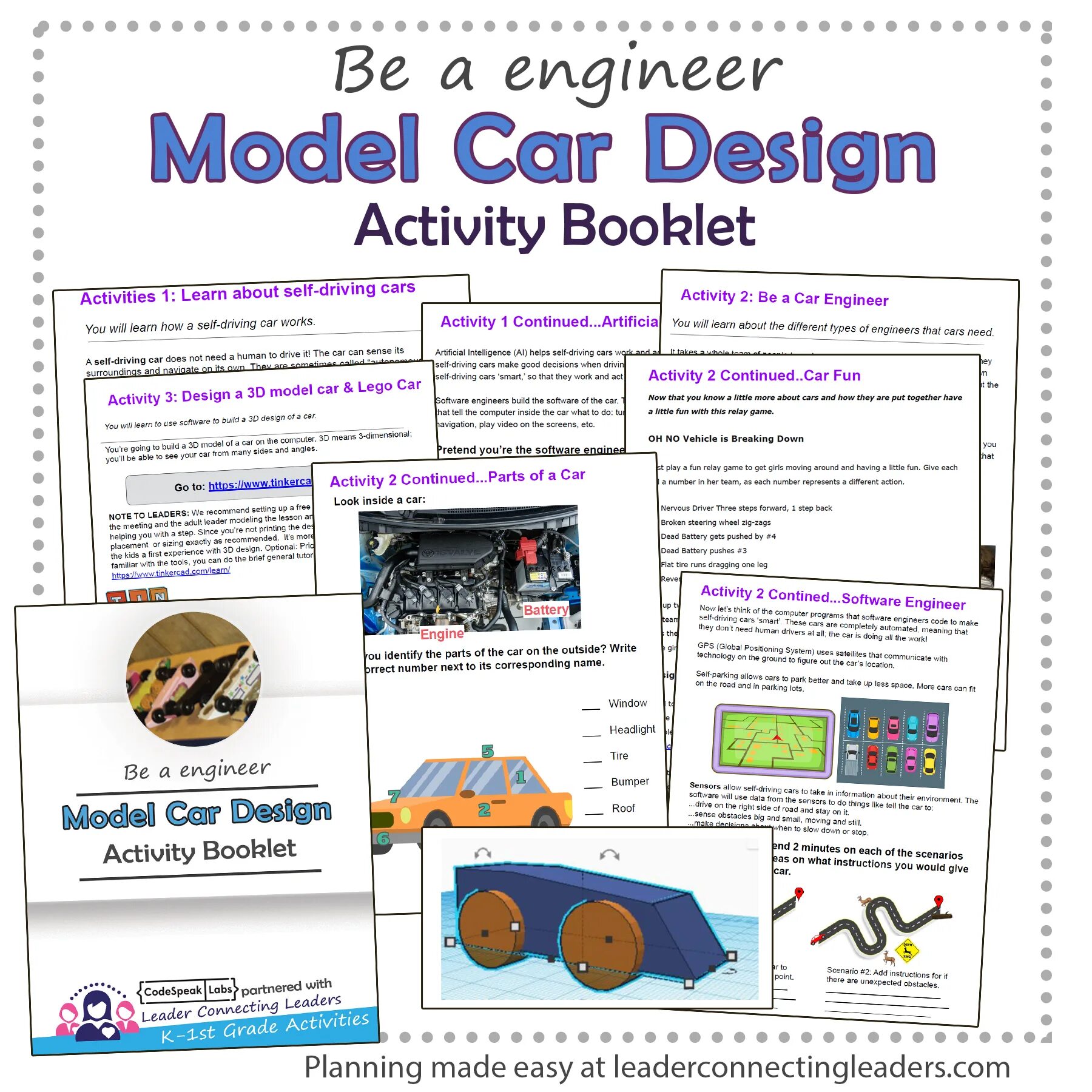 Activity book fun. Car booklet.