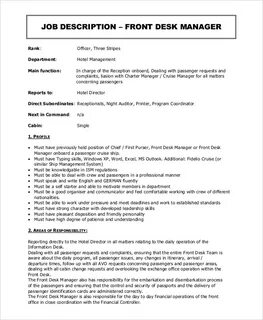 Managers job description