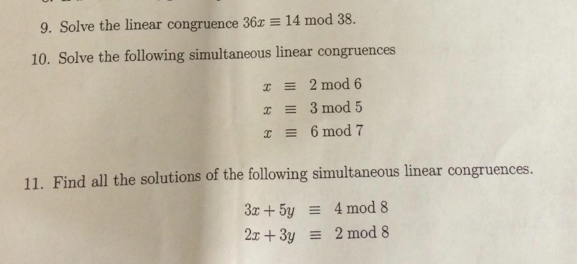 In most lines of the following