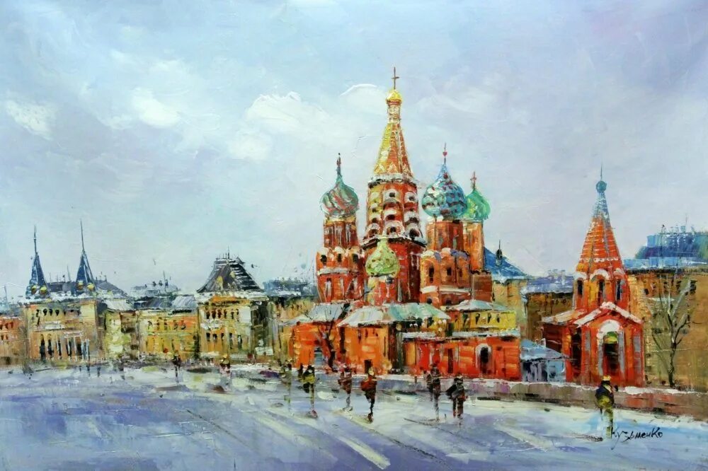 В центре картины изображена. Храм василия блаженного холст масло. москва картина маслом василия блаженного. картины маслом москва храм. гум картина маслом.