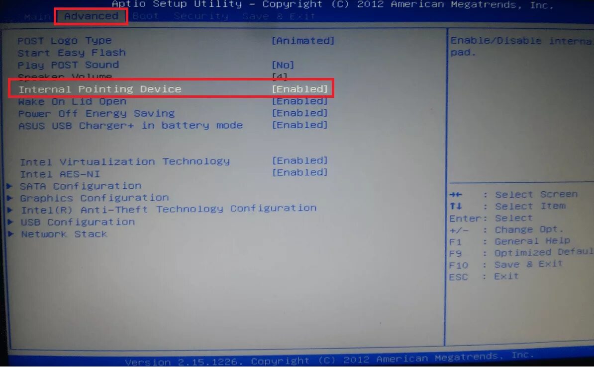Включить тачпад на ноутбуке асус через биос. Тачпад в биосе леново. Как включить тачпад в биосе ASUS. BIOS ASUS ноутбук. Internal pointing