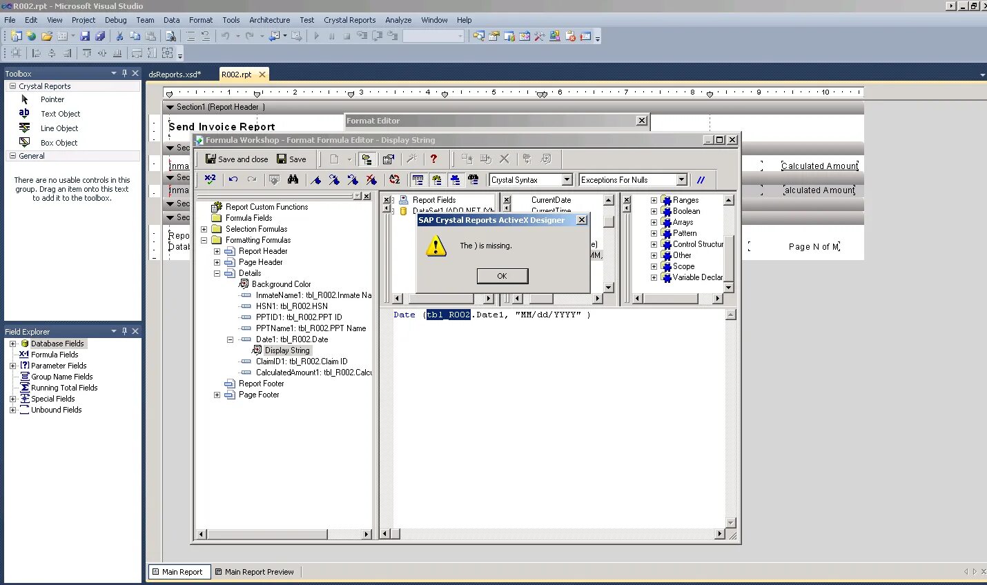 Форматирование visual studio. Отчеты в visual. crystal reports for visual studio. настройка форматирования visual studio. средства построения отчетов visual studio.