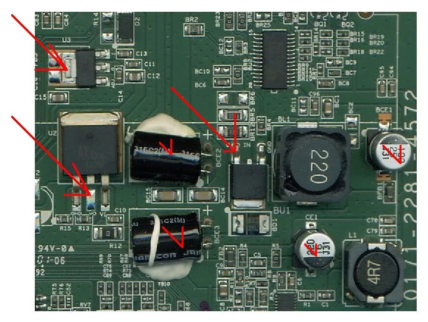 22 xi. SMD на плате 3 выводов кварц разрядник.