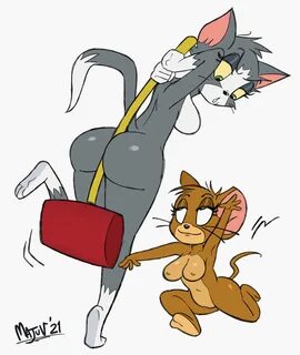 majuv , tom and jerry, ass, breasts, domestic cat, hammer, majuv, mouse, nu...