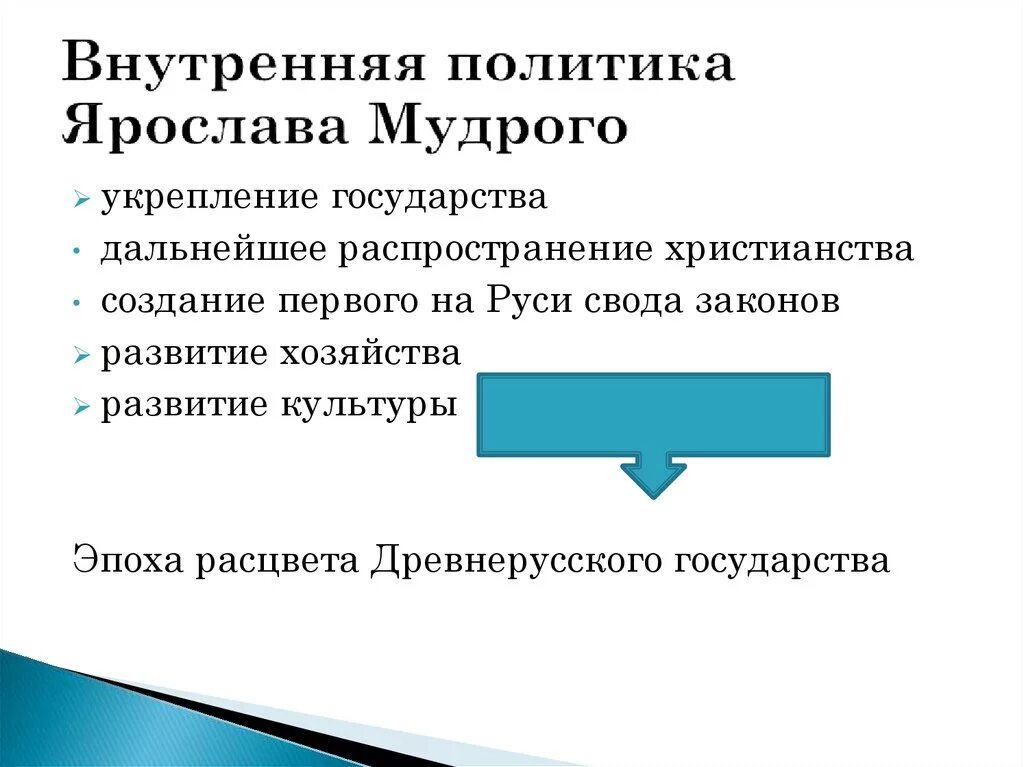 Внутренняя политика руси в 10 веке. Внутренняя политика при Ярославе мудром.