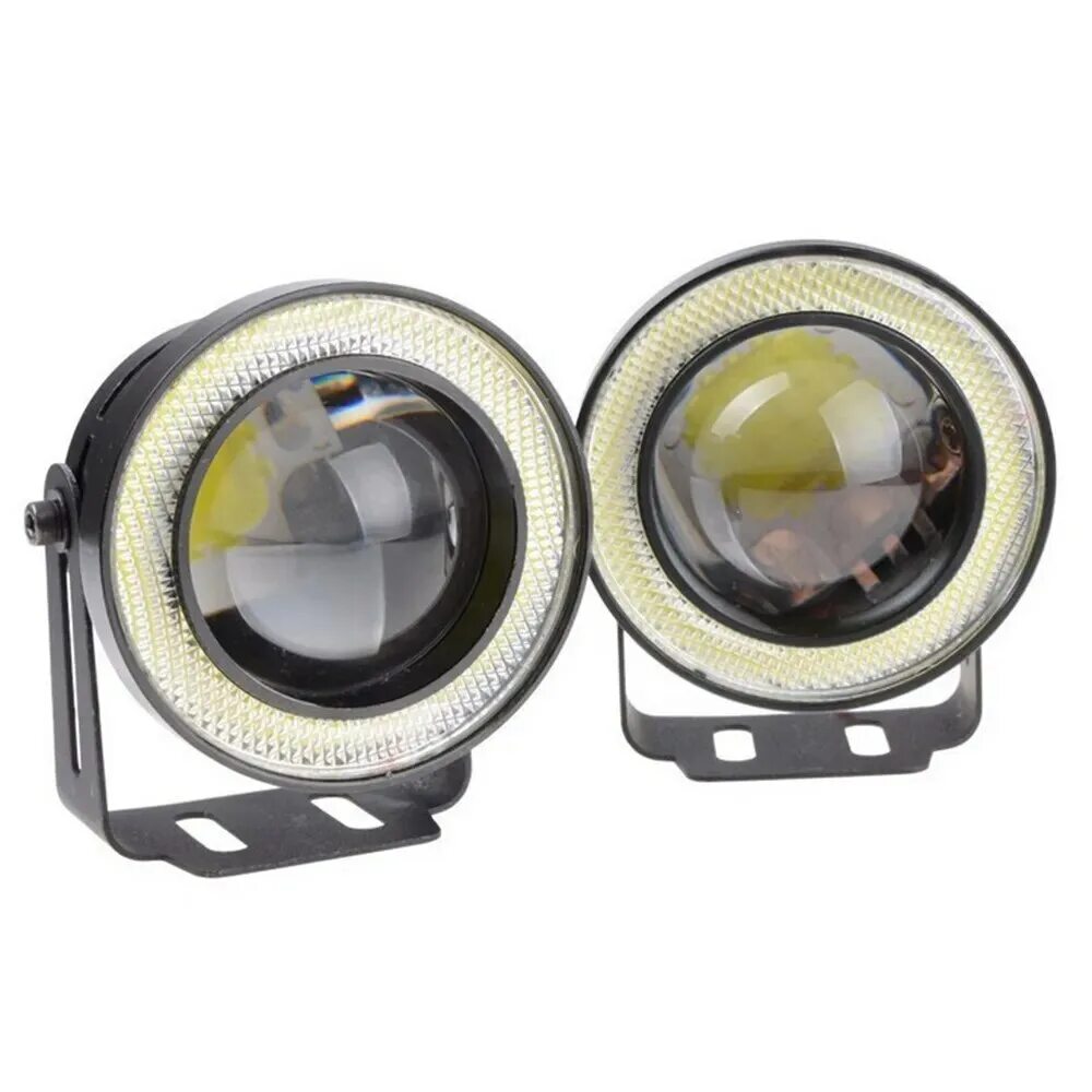 Противотуманные фары led линза. Противотуманные фары led Fog Angel Eyes m 609. ПТФ линза led 20w. (ПТФ) COB ангельские глазки led zl201530121811.2 89мм универсальные?.