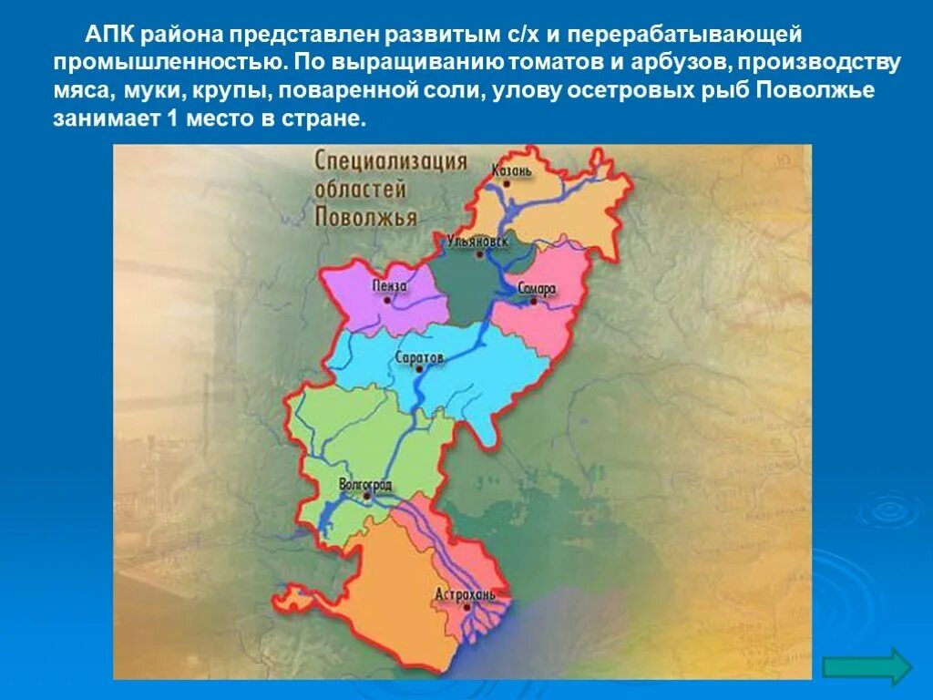 Верное утверждение о размещении населения поволжья. Центры агропромышленного комплекса в Поволжье. Промышленность Поволжья 9 класс география. Хозяйства Поволжья география 9. Хозяйство Поволжья экономического района.