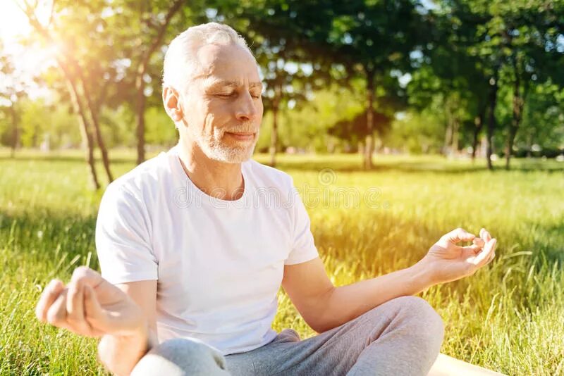 Peaceful man. Content aged