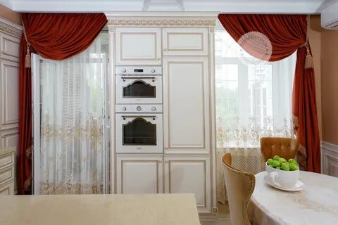 Шторы на кухню в римском стиле