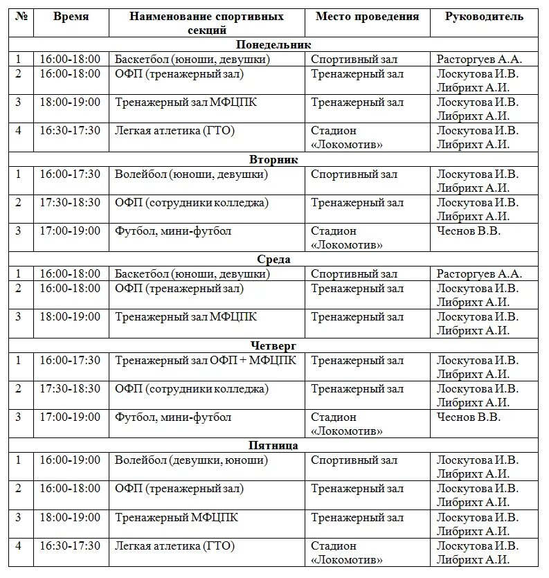 режим работы кружка в клубе. календарь для спортивной секции. расписание работы клубов. график работы настольного тенниса. список секций для девочек.