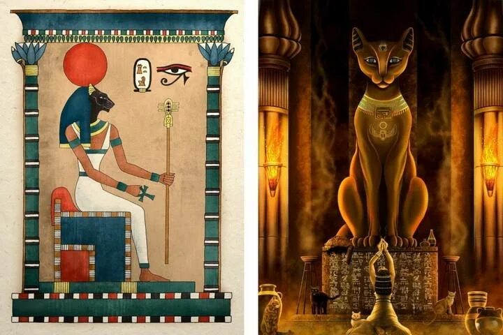 Баст 4. Богиня Бастет в древнем Египте. Баст богиня кошек Египта. Египетская богиня Бастет фрески. Фрески древнего Египта Баст.