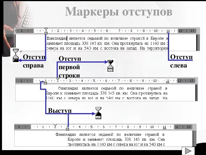 Отступ маркера в Ворде. Выступ первой строки абзаца в Ворде. Отступ и Выступ в Ворде. Абзац с отступом и выступом.