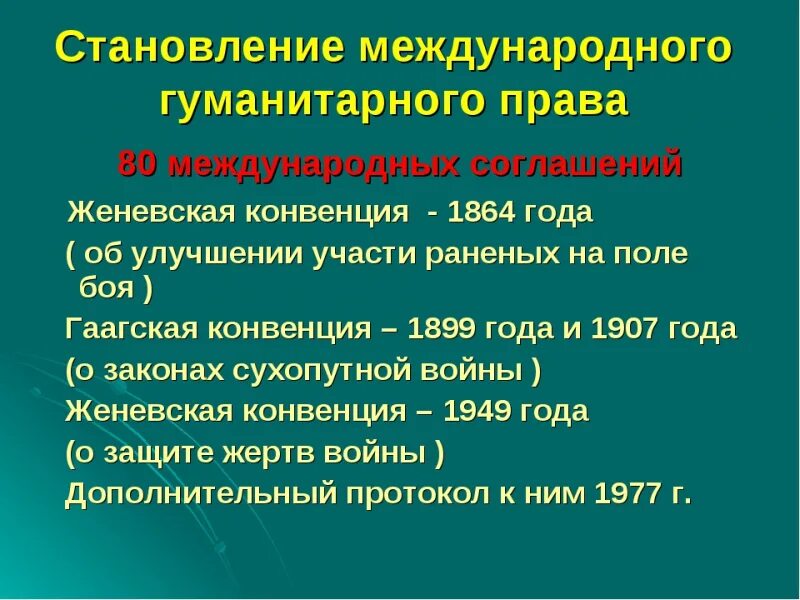 Международное гуманитарное право год