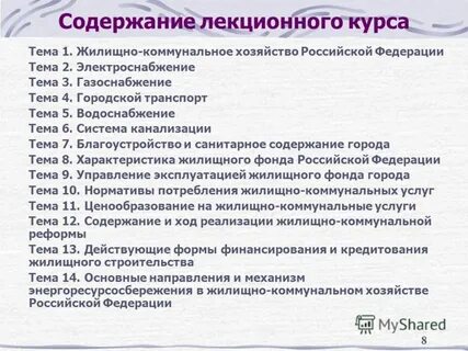 Содержание города