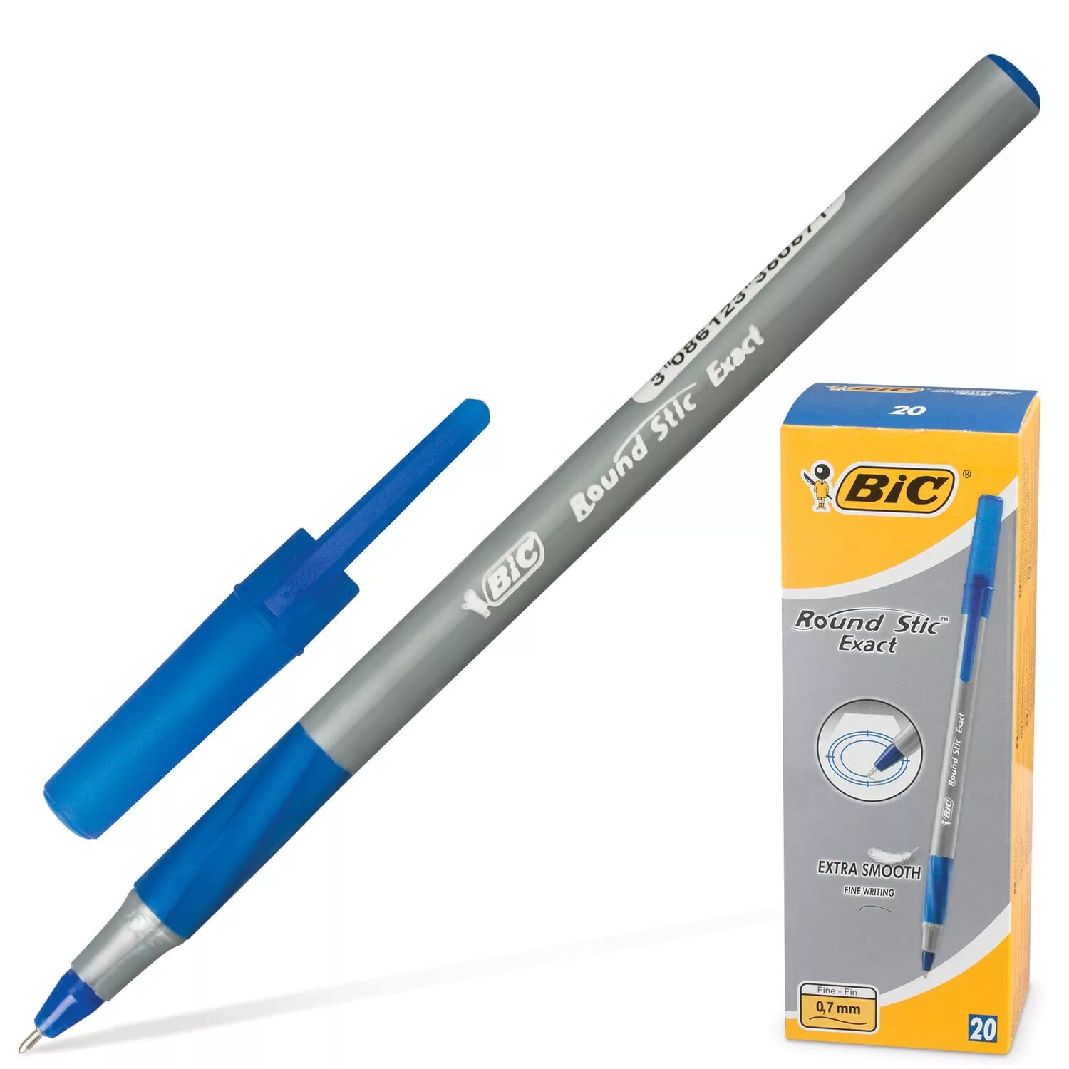 Ручка шариковая BIC Round Stic exact синяя 0.7мм грип. Ручка шариковая одноразовая BIC Round Stic exact синяя (толщина линии 0.28 мм). Ручка шариковая одноразовая BIC Round Stic exact синяя (толщина линии 0.35 мм). Ручка шариковая BIC Round Stic, синяя, 1 мм. Ручка bic round