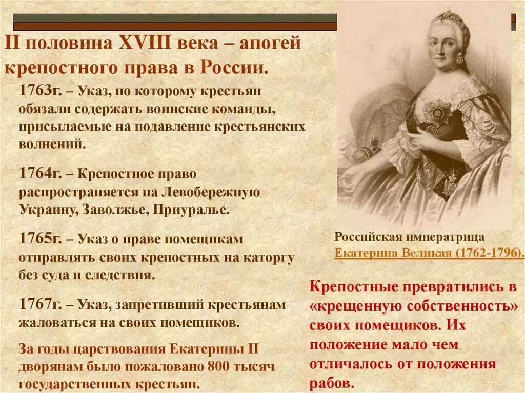 Российское право 18 века. Крепостное право в России во второй половине 18 века. Крепостное право в России в 18 веке.