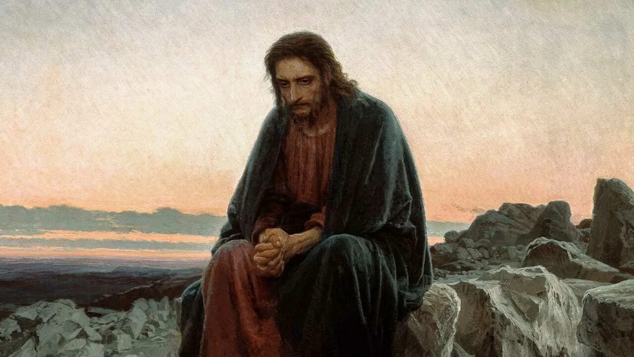 Земля ждет людей. Крамской искушение Христа в пустыне. Христос в пустыне 1872. Христос в пустыне 1872 Крамской. Иисус Христос в пустыне картина Крамской.