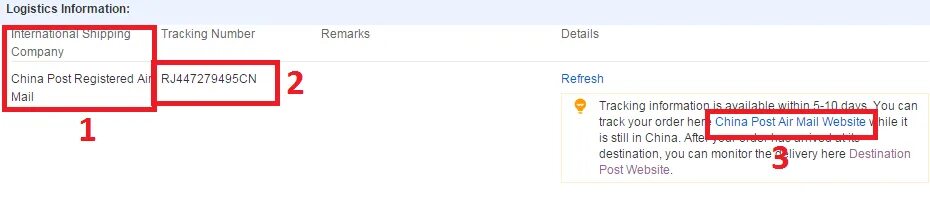 Use tracking number
