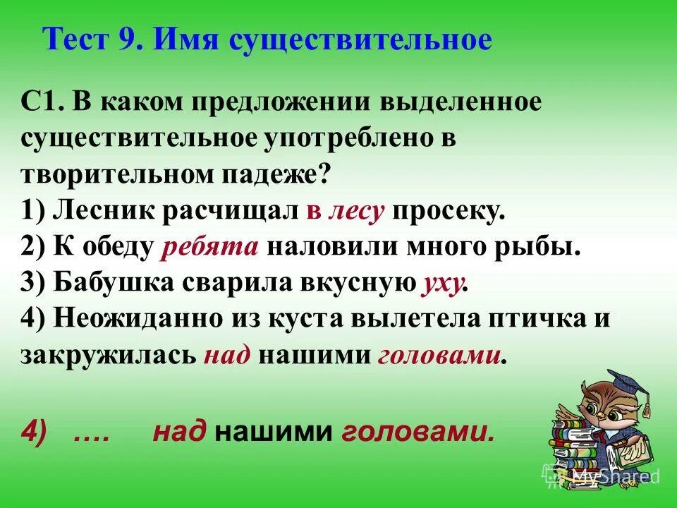 Составим три предложения с существительными