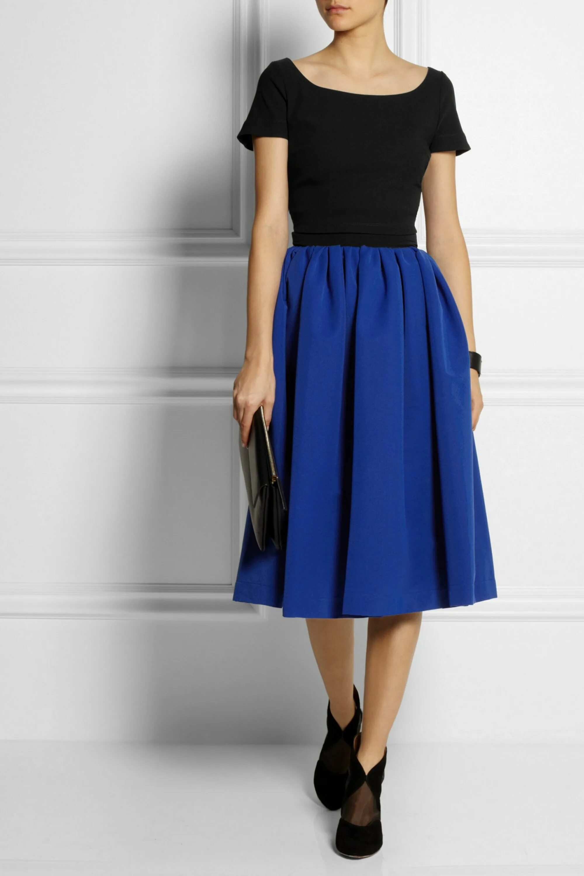 24101048-2b/48621/7900n. Юбка темно-синяя. Юбка oodji темно синяя. Верх к синей юбке. Классическая юбка.