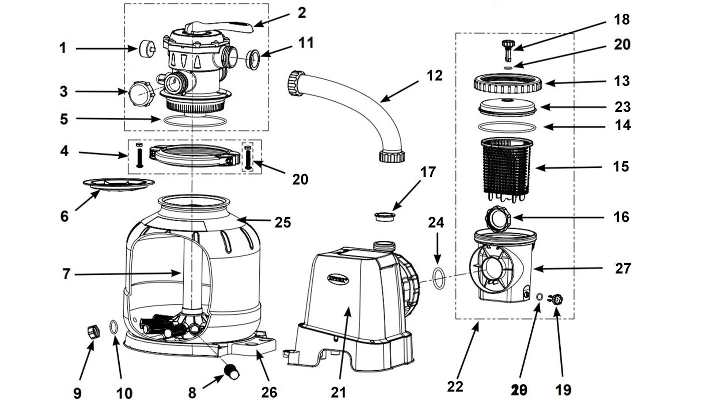 песочный фильтр интекс для бассейна. песочный фильтр intex 26646.