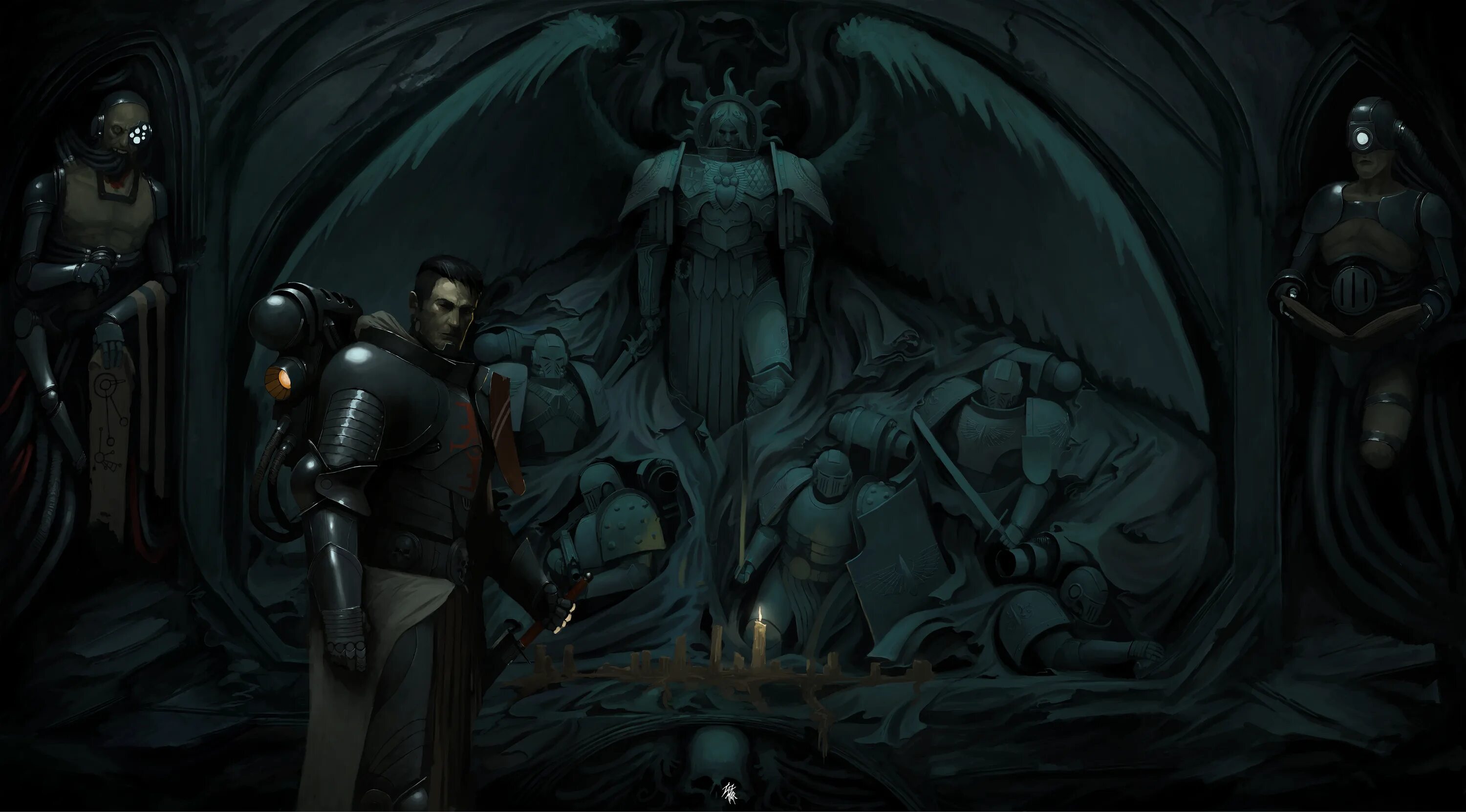 император вархаммер золотой трон. мортарион и жиллиман. вархаммер 40000 кустодес. вархаммер 40000 ересь хоруса. хорус луперкаль вархаммер.