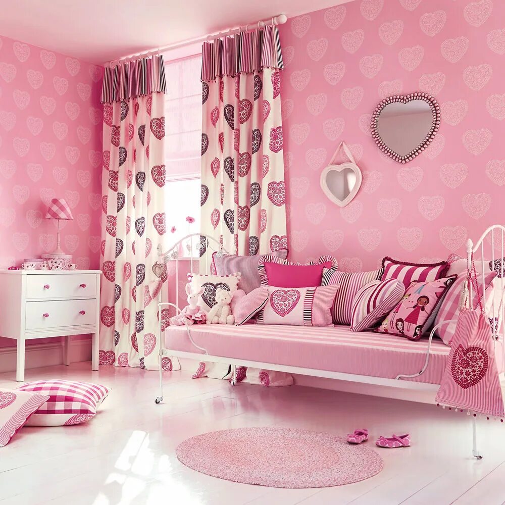 Красивая комната для девочки. Розовая комната для девочки. Комната для девочки розового цвета. Интерьер детской для девочки. Розовая спальня для девочки.