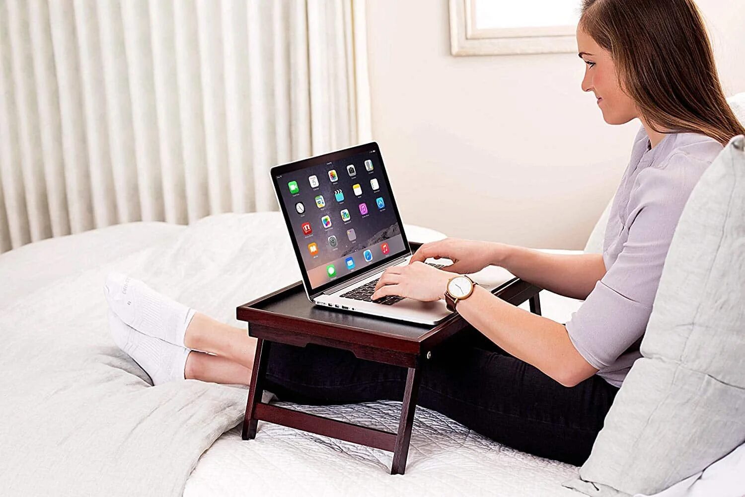 Круглый стол для ноутбука. Laptop Bed Table with Mouse Pad. Bed for Laptop. Laptop for Desk. Bed stand